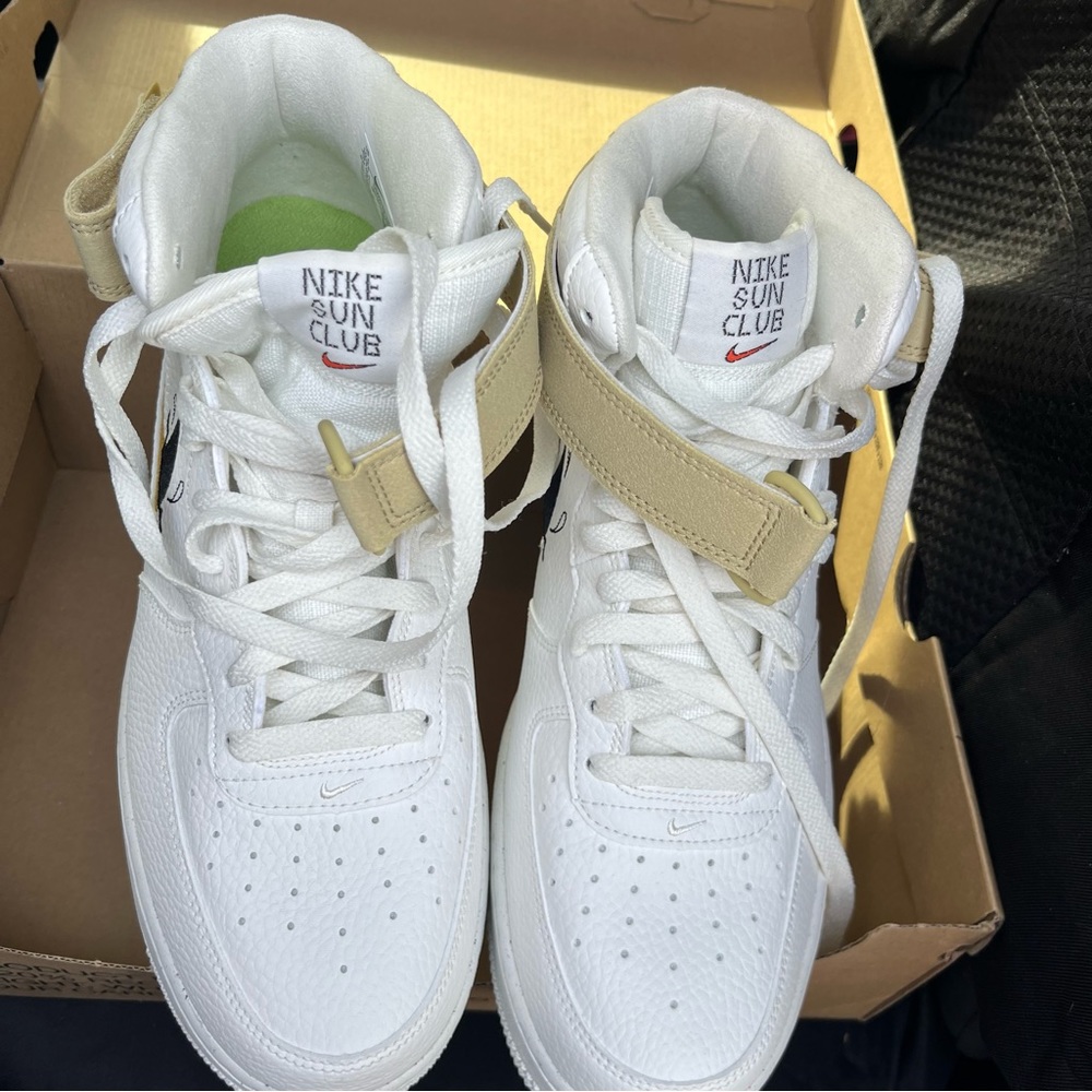 Nike Air Force 1 Mid '07 LV8 Next Nature Sun Club -White Shark's Fin' DM0119-100 - Picture 5 of 11